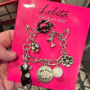 Lolita “Little Black Dress” Charm Bracelet NEW